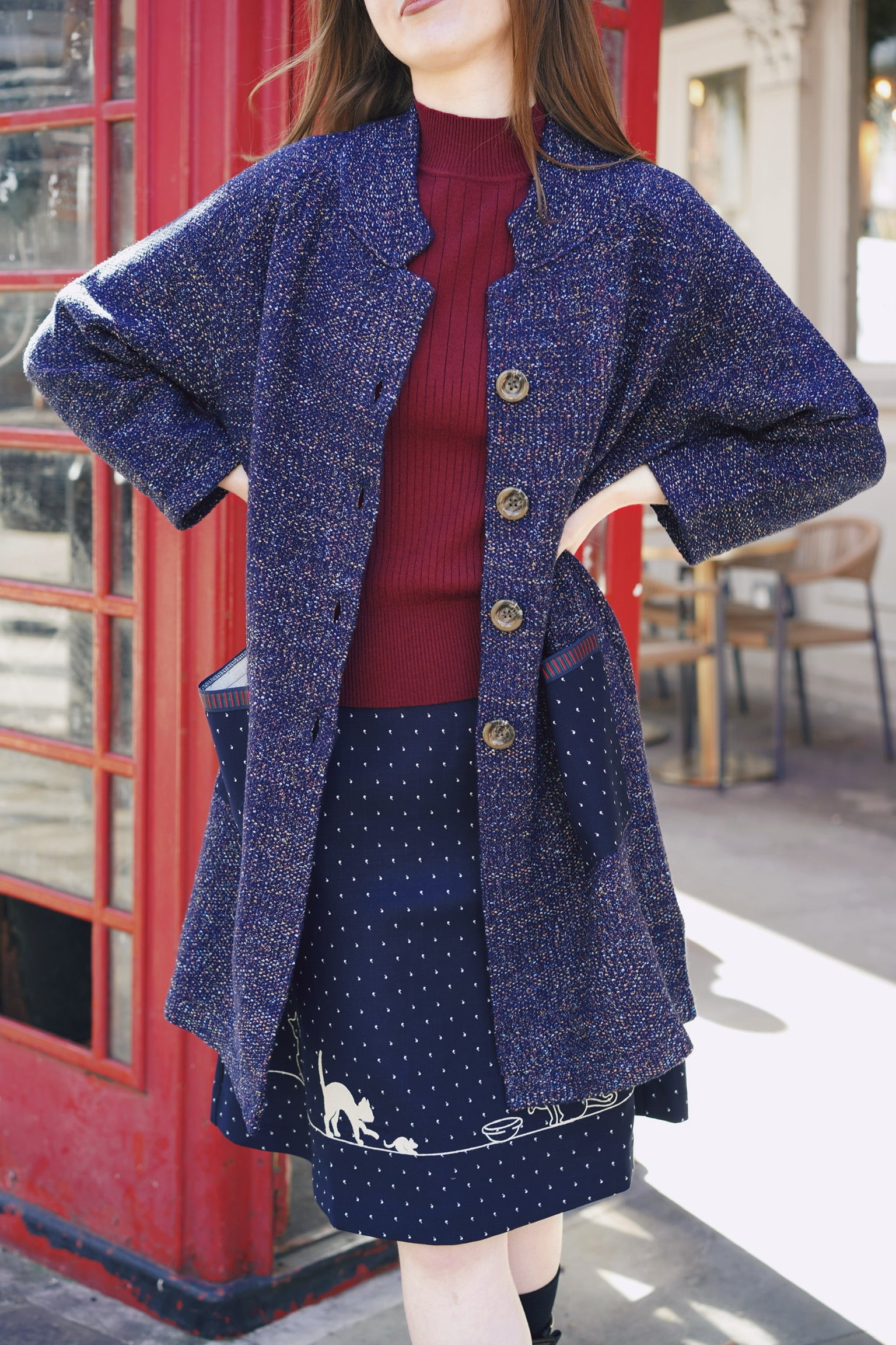 Sprinkle Navy Knit Jacket