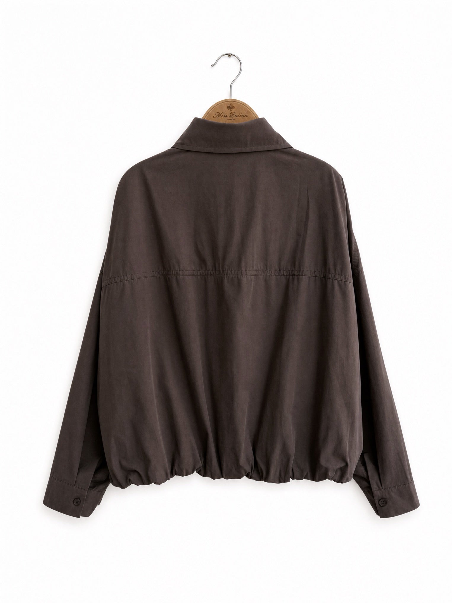 Startled Kitty Blouson Shirt (Cream / Charcoal / Chocolate)