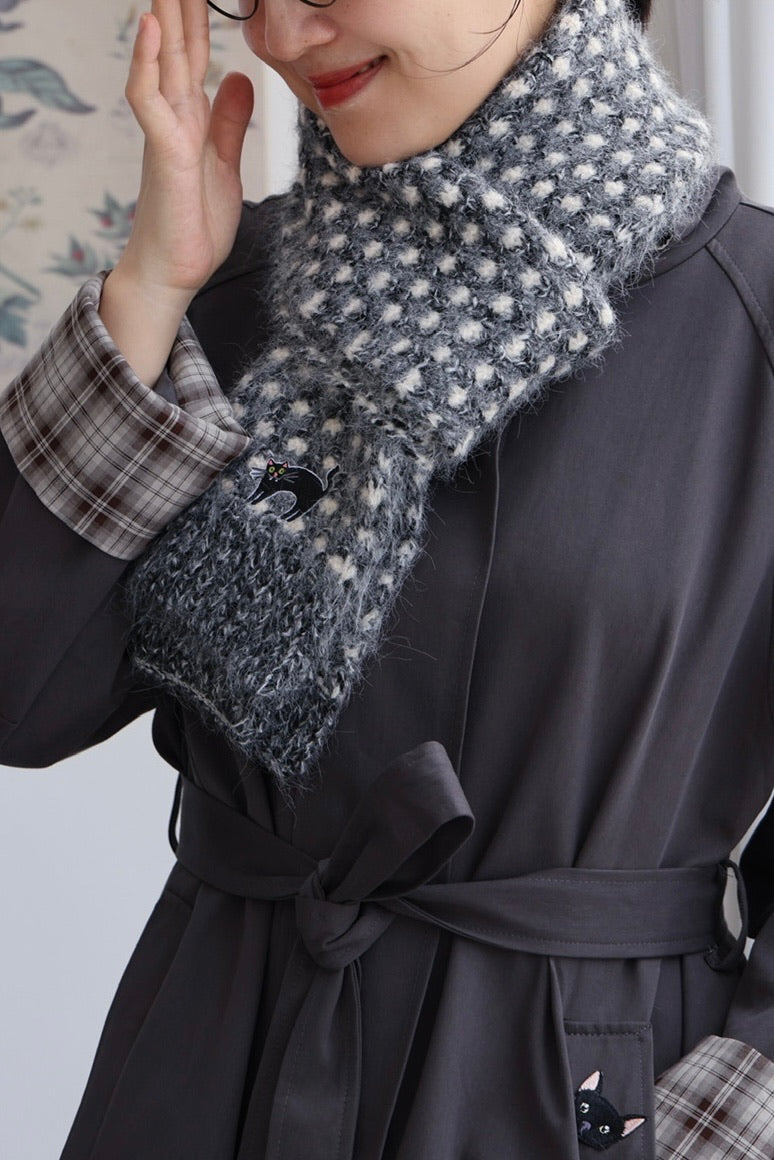 Startled Kitty Knit Scarf