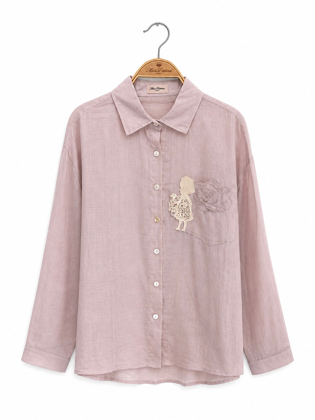 Storybook Rose Linen Shirt (Lilac)