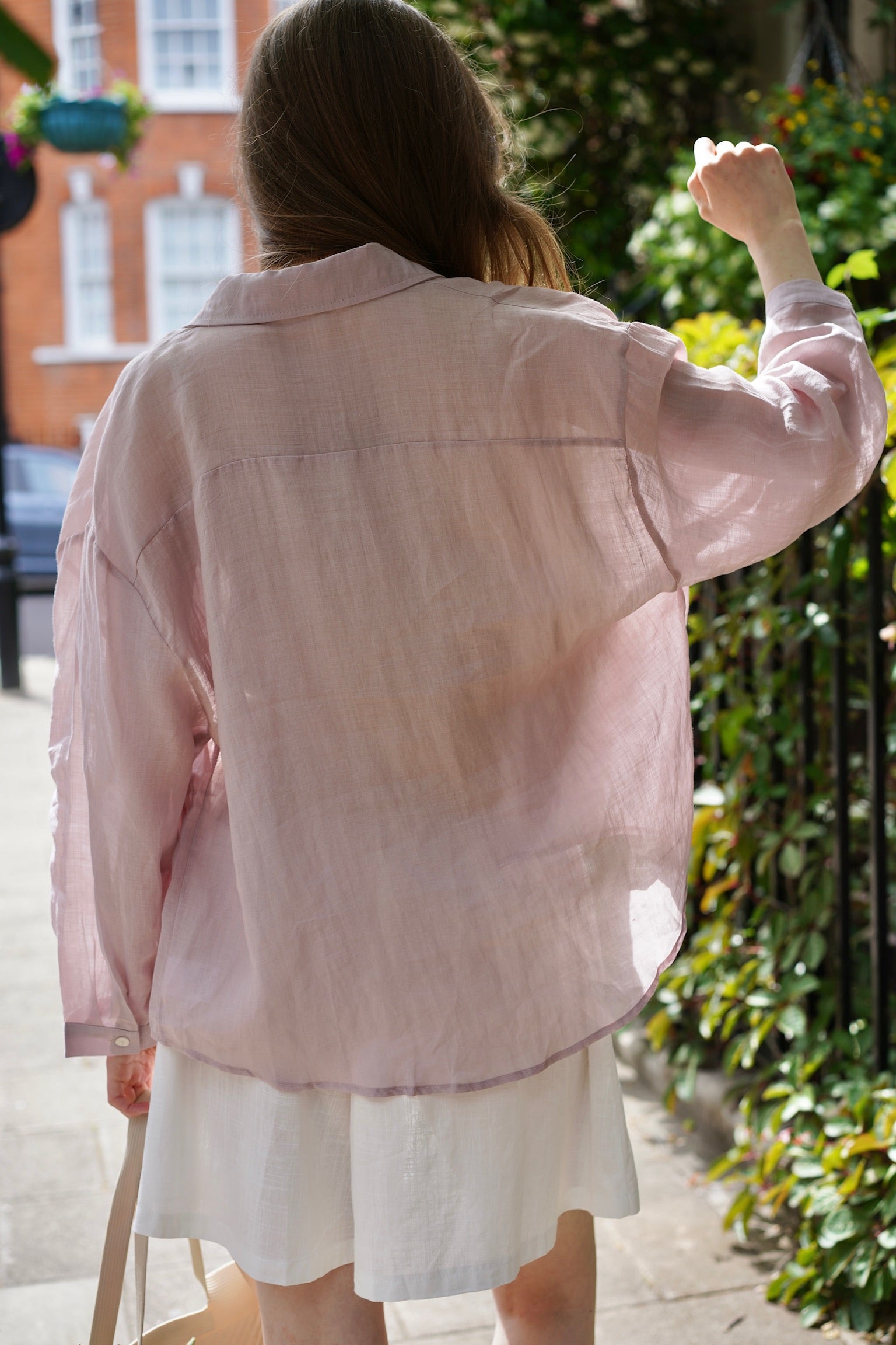 Storybook Rose Linen Shirt (Lilac)