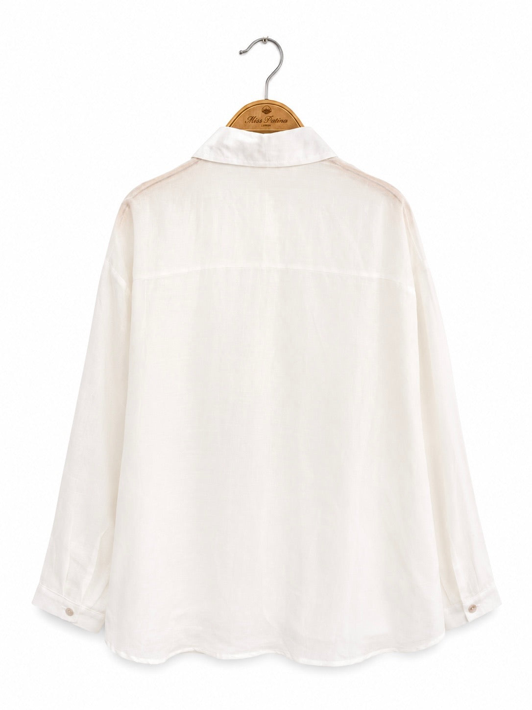 Storybook Rose Linen Shirt (White)