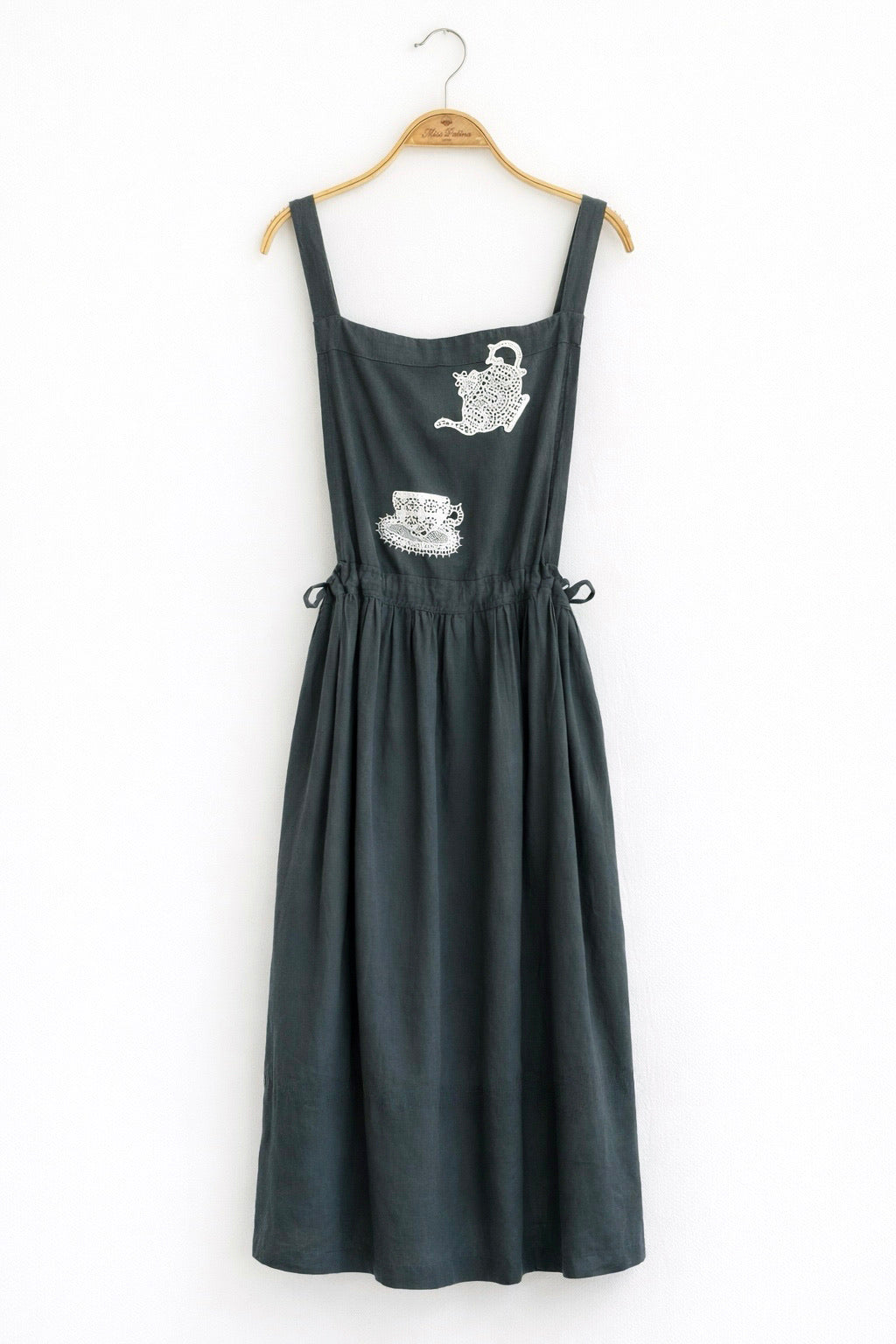 Tea Time Apron-Strap Linen Dress