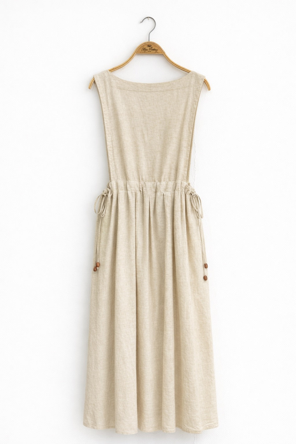 Tea Time Linen Pinafore Dress (Victorian Cream)