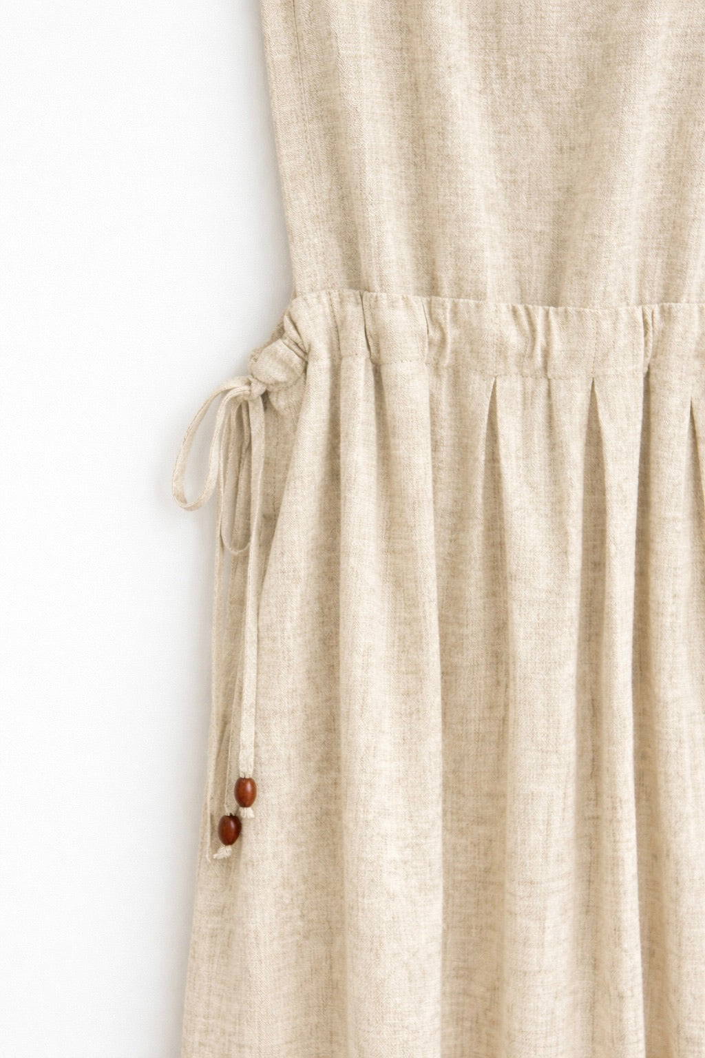 Tea Time Linen Pinafore Dress (Victorian Cream)