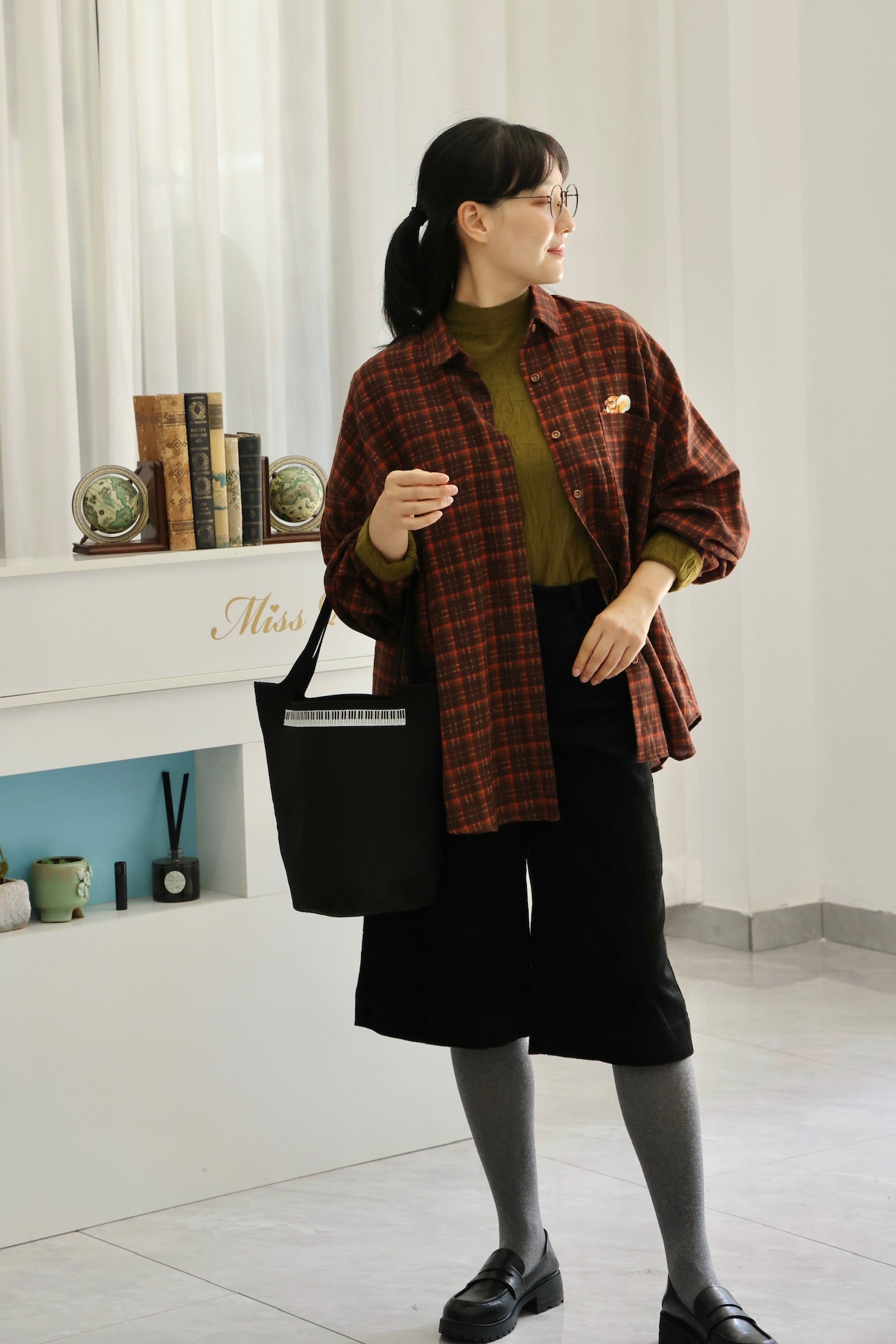 Woodland Boyfriend Oversized Shirt (Orange Brown)