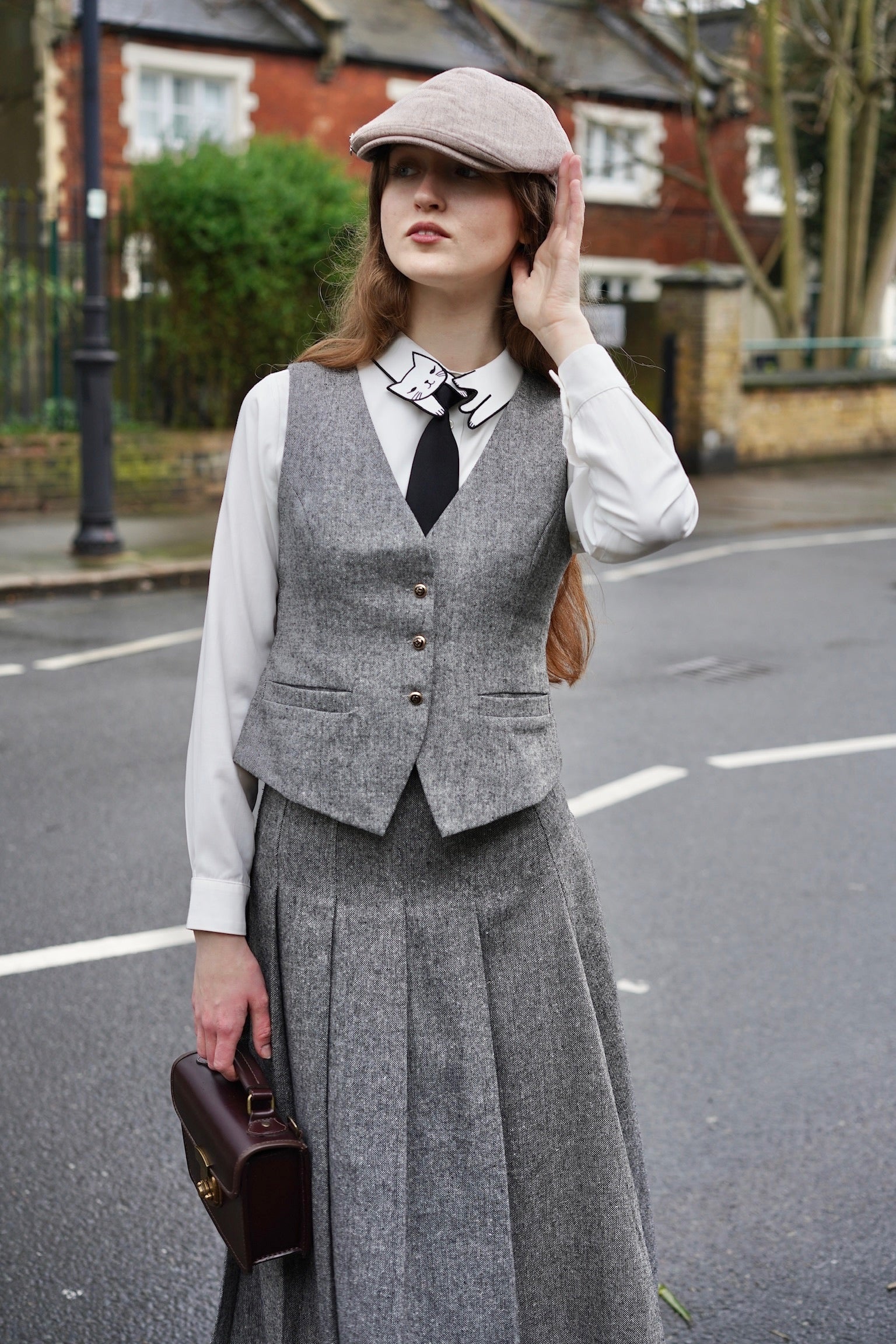 TheShelbyWaistcoat_Grey_TheShelbyTweedSkirt_Grey_0.jpg