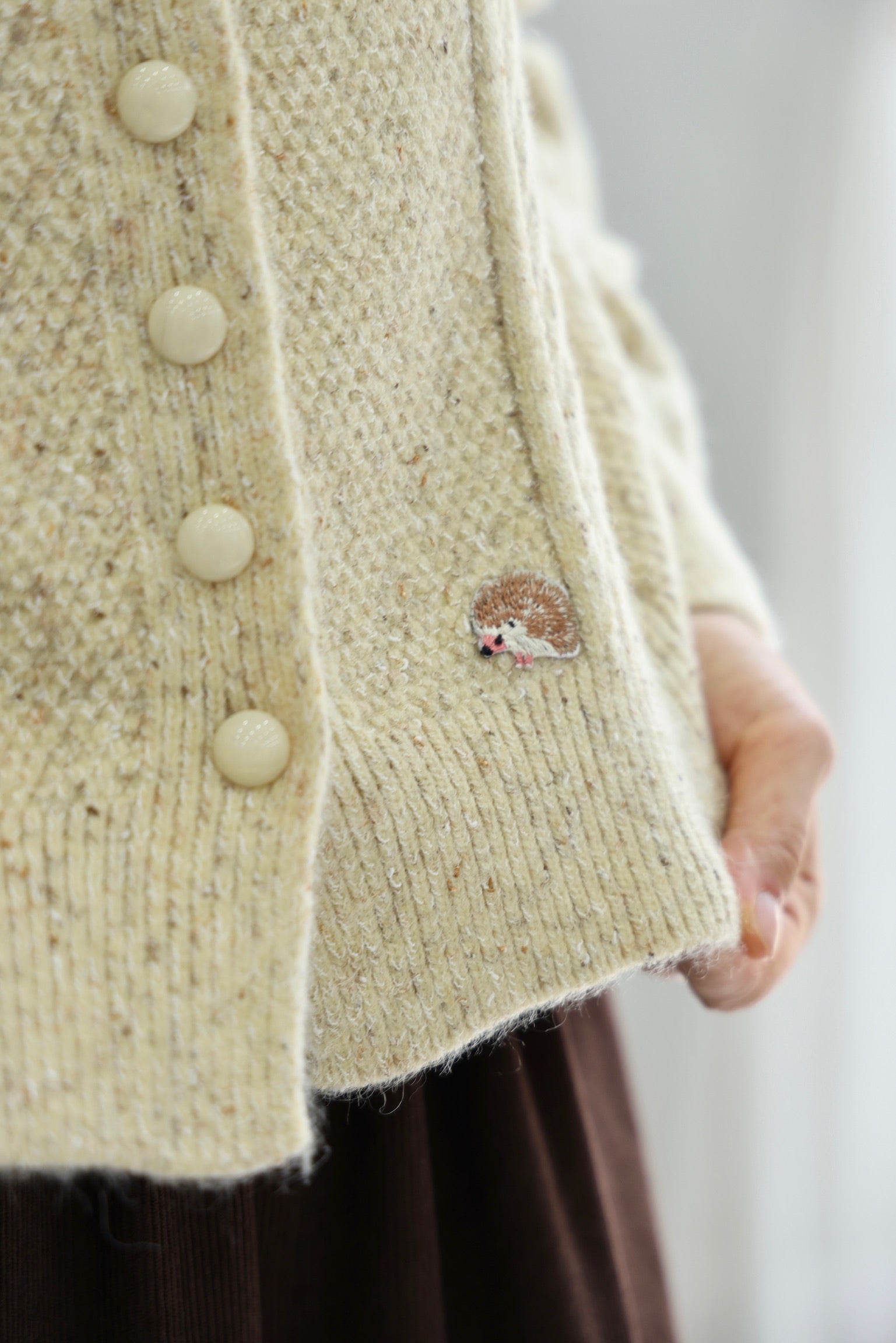 Vanilla Cream Hedgehog Cardigan (Butter)