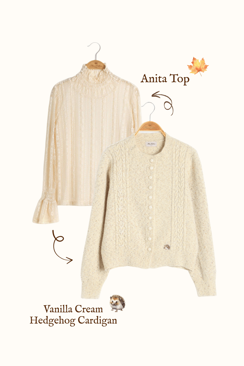 Vanilla Cream Hedgehog Cardigan (Butter)