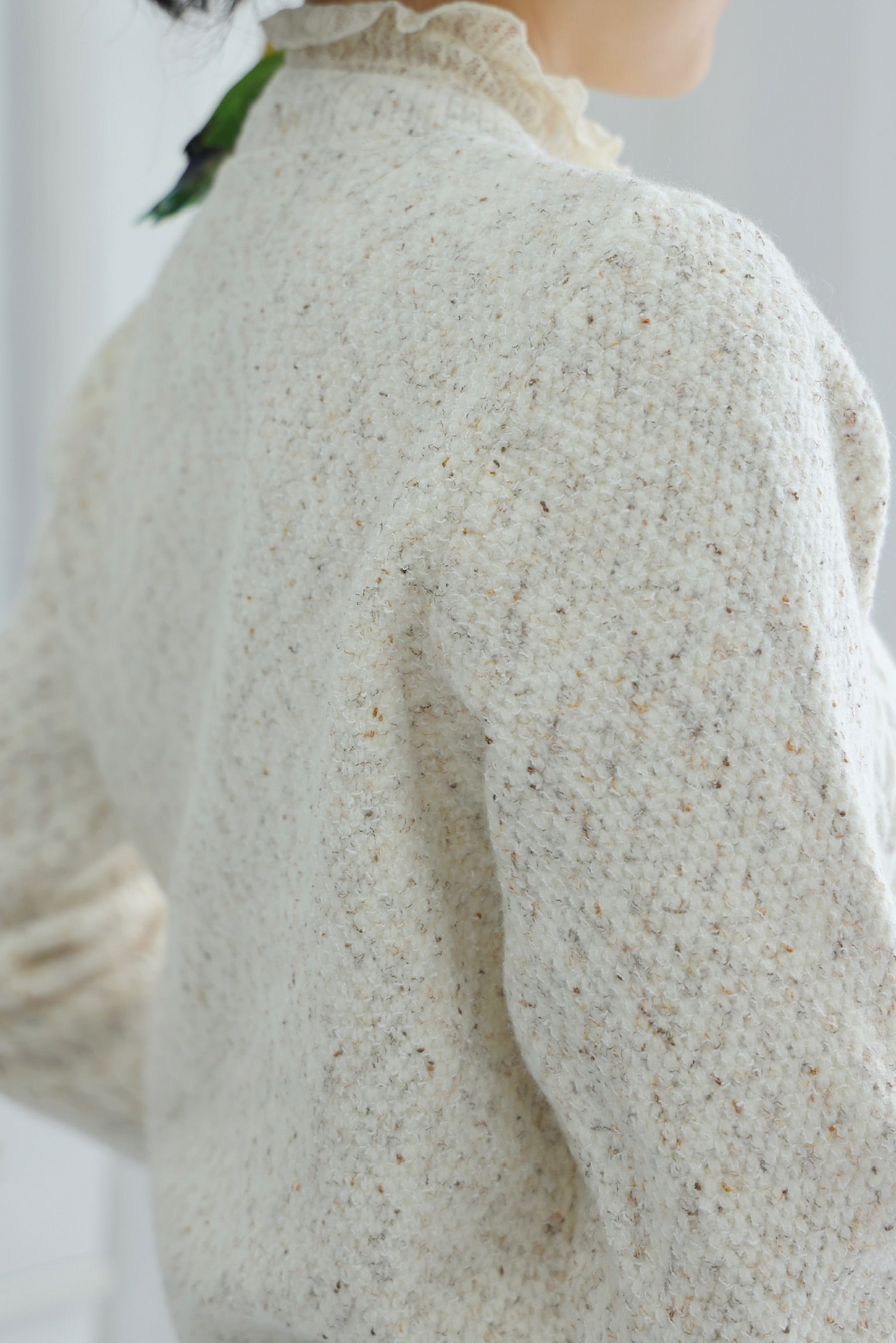 Vanilla Cream Hedgehog Cardigan(Cream)