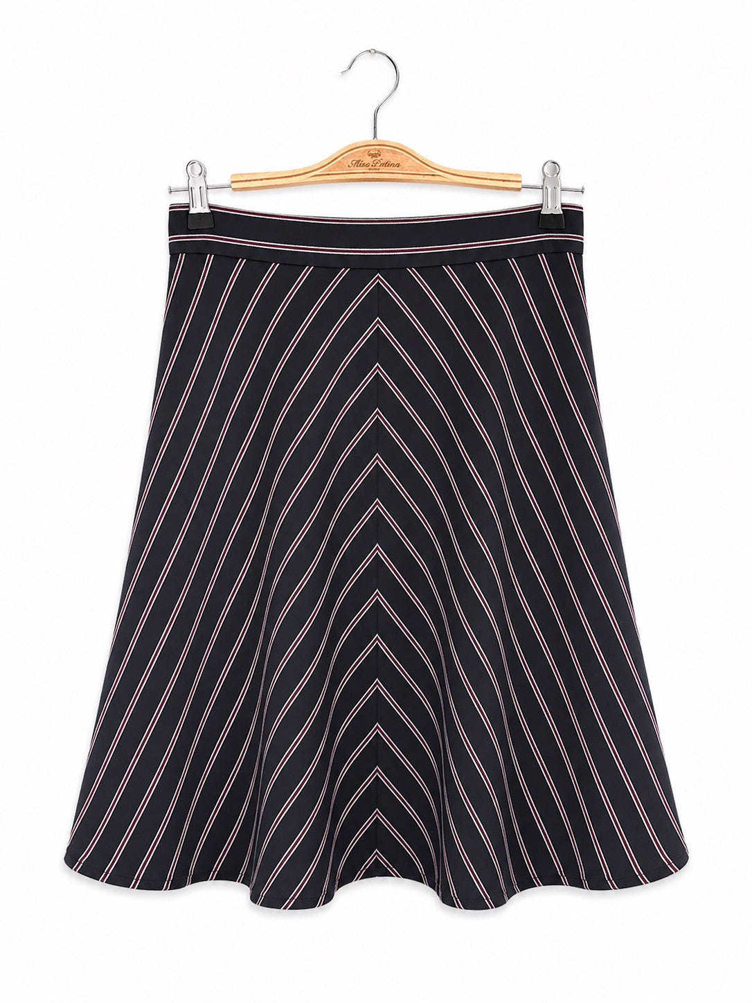 Varsity Stripe A-Line Midi Skirt