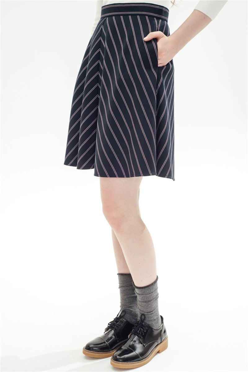 Varsity Stripe A-Line Midi Skirt