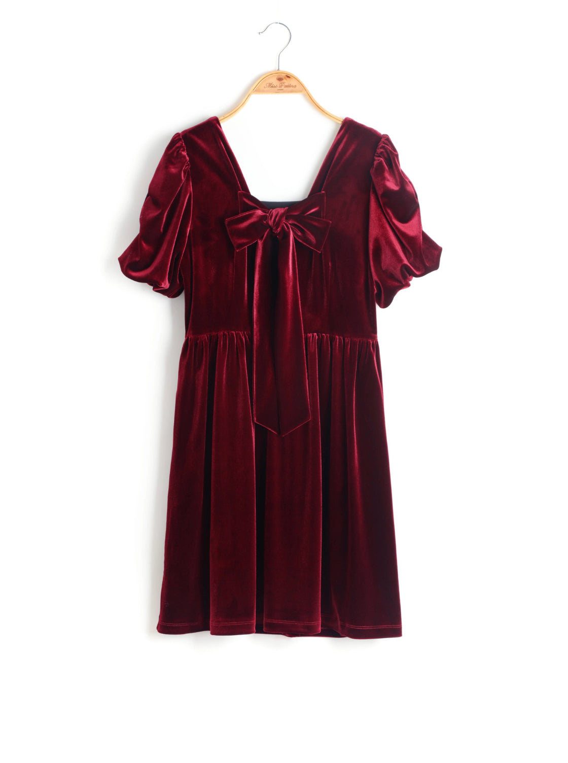 Velvet Cherry Bow Dress