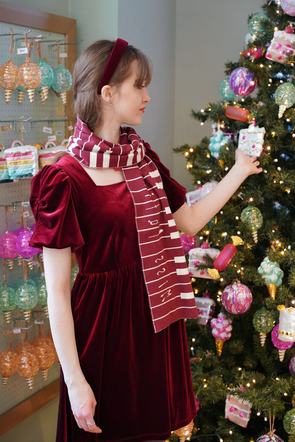 Velvet Cherry Bow Dress