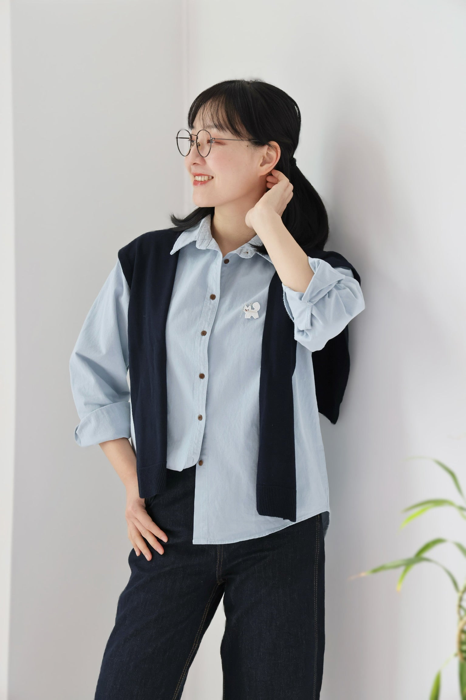 Whisker Kitty Cotton Shirt (4 Colours)