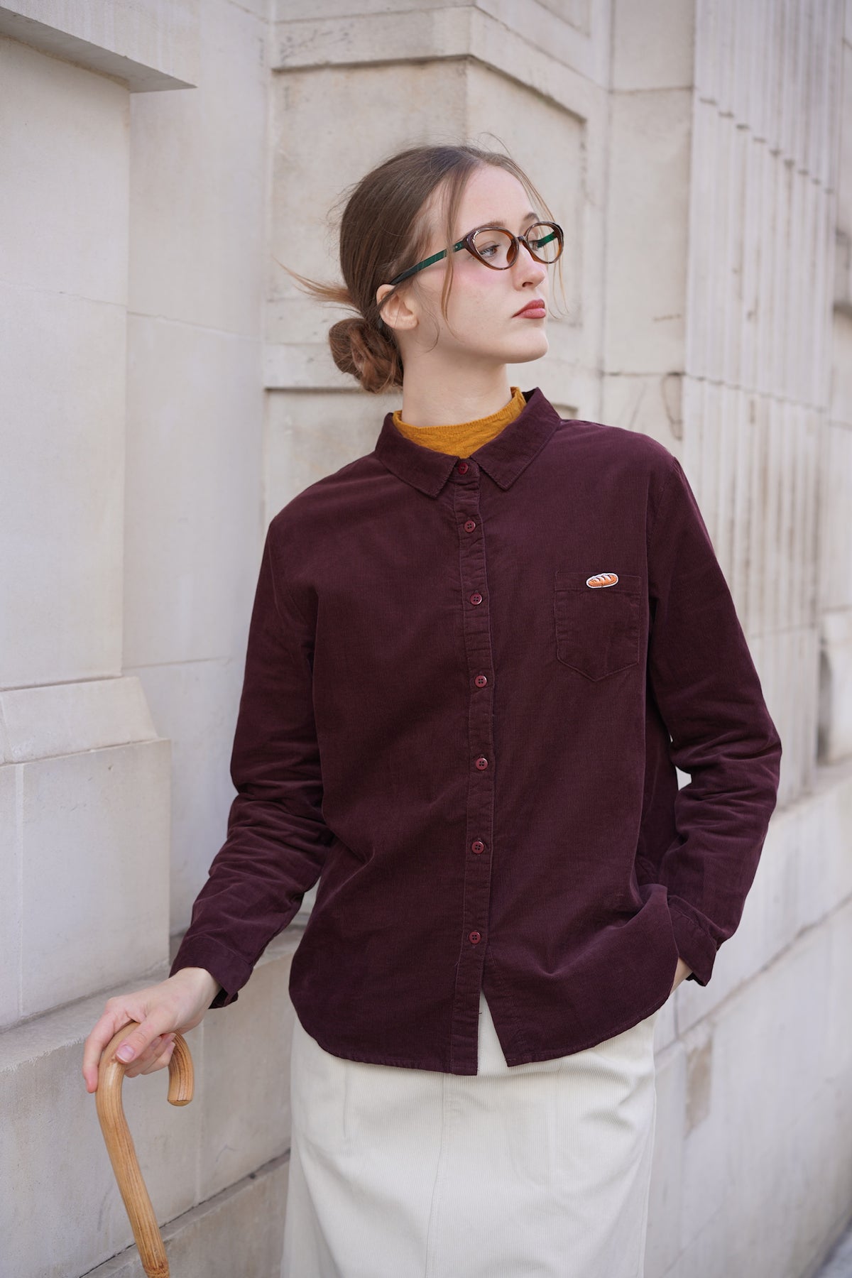 Woodland Baguette Corduroy Shirt (Plum)