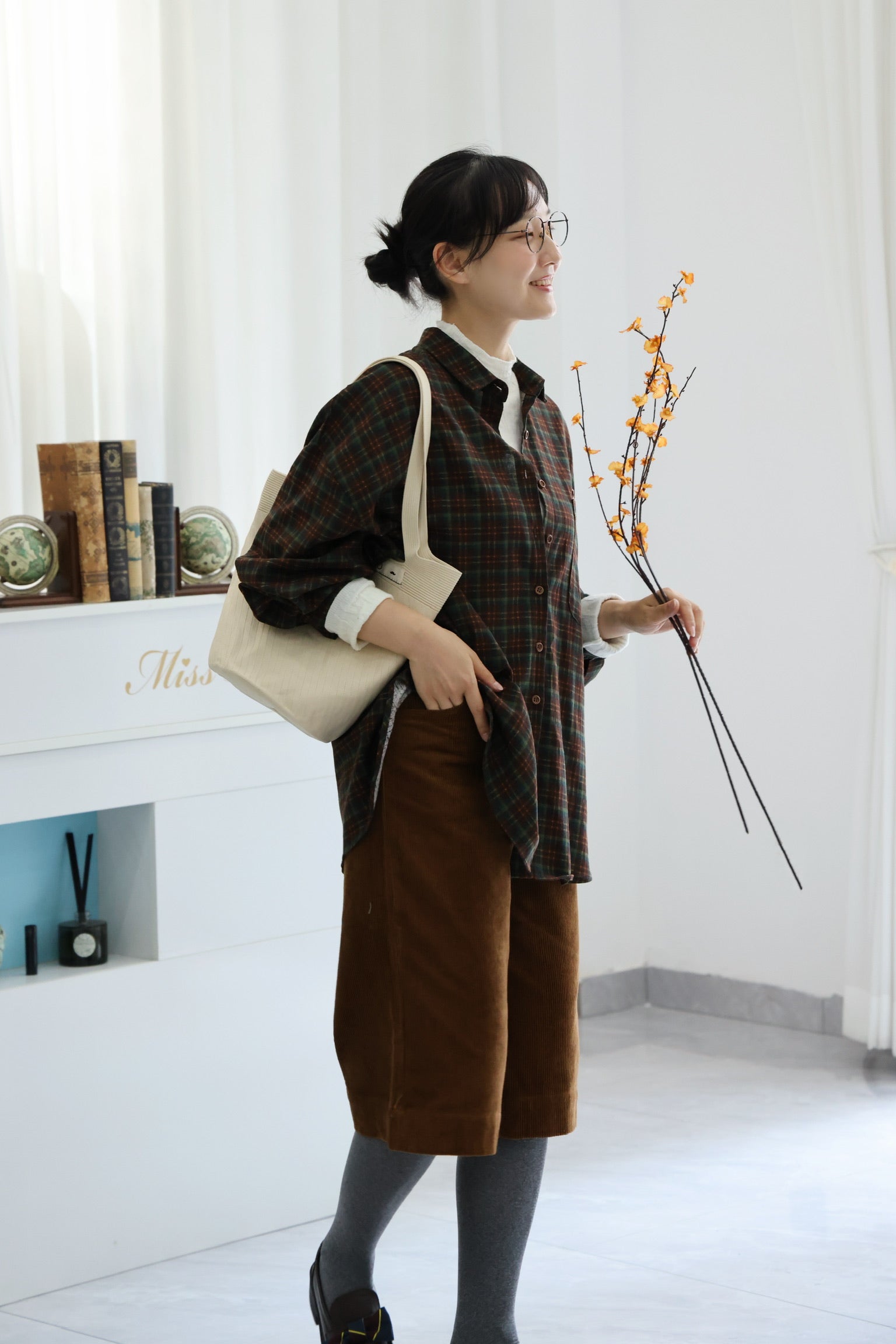 Woodland Boyfriend Oversized Shirt (Green Brown)