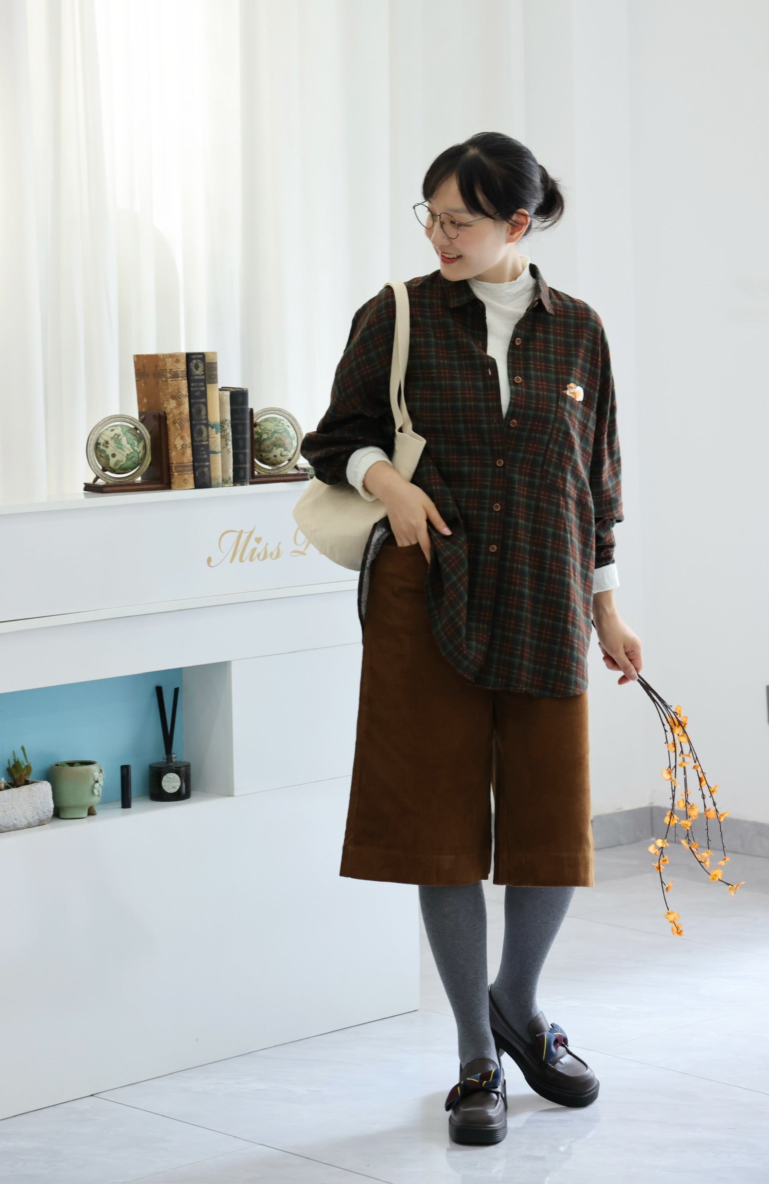 Woodland Boyfriend Oversized Shirt (Green Brown)