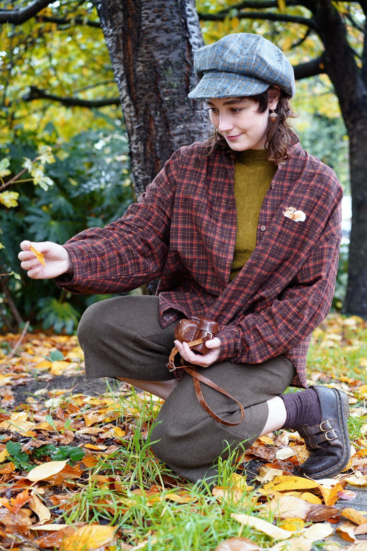 Woodland Boyfriend Oversized Shirt (Orange Brown)