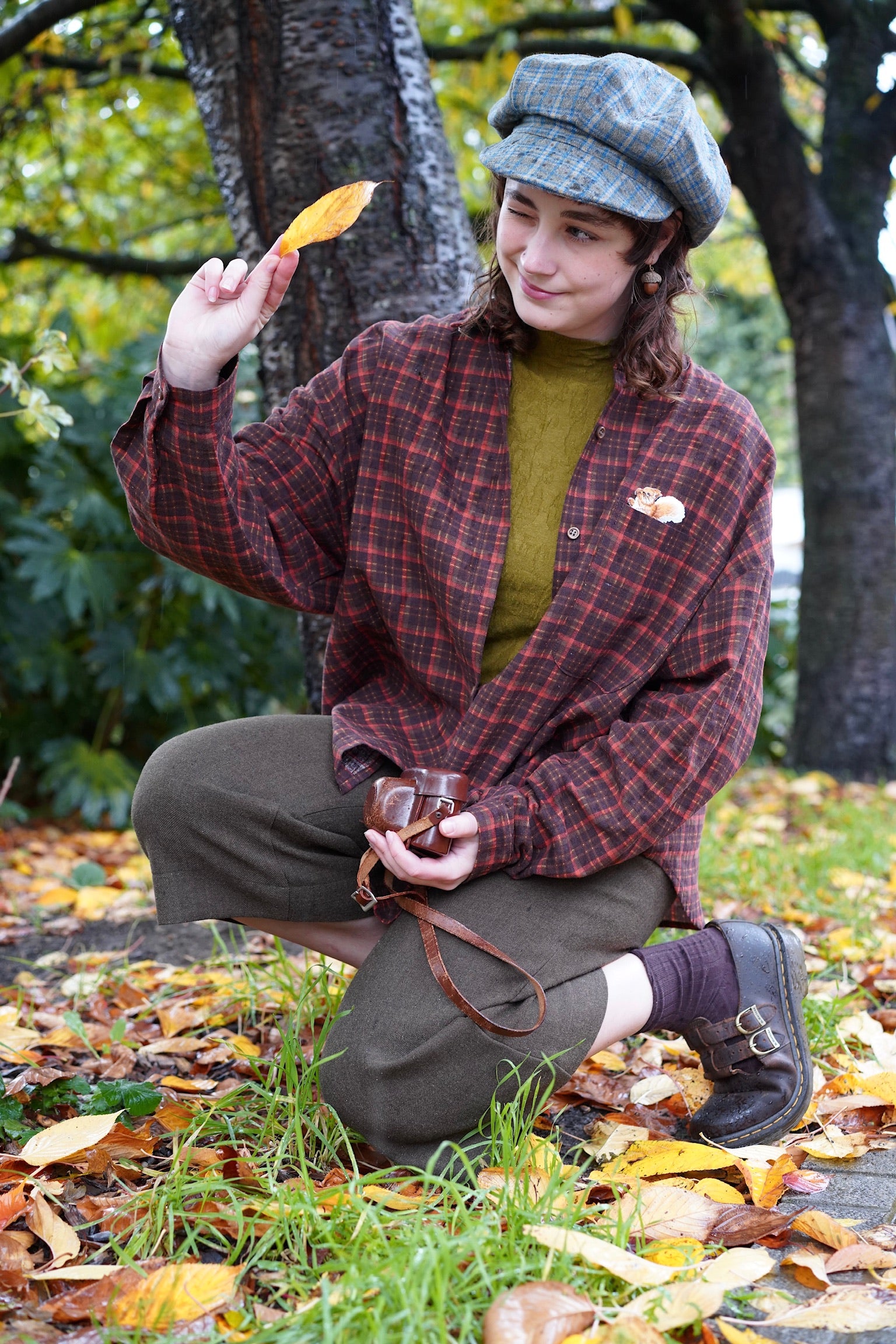 Woodland Boyfriend Oversized Shirt (Orange Brown)