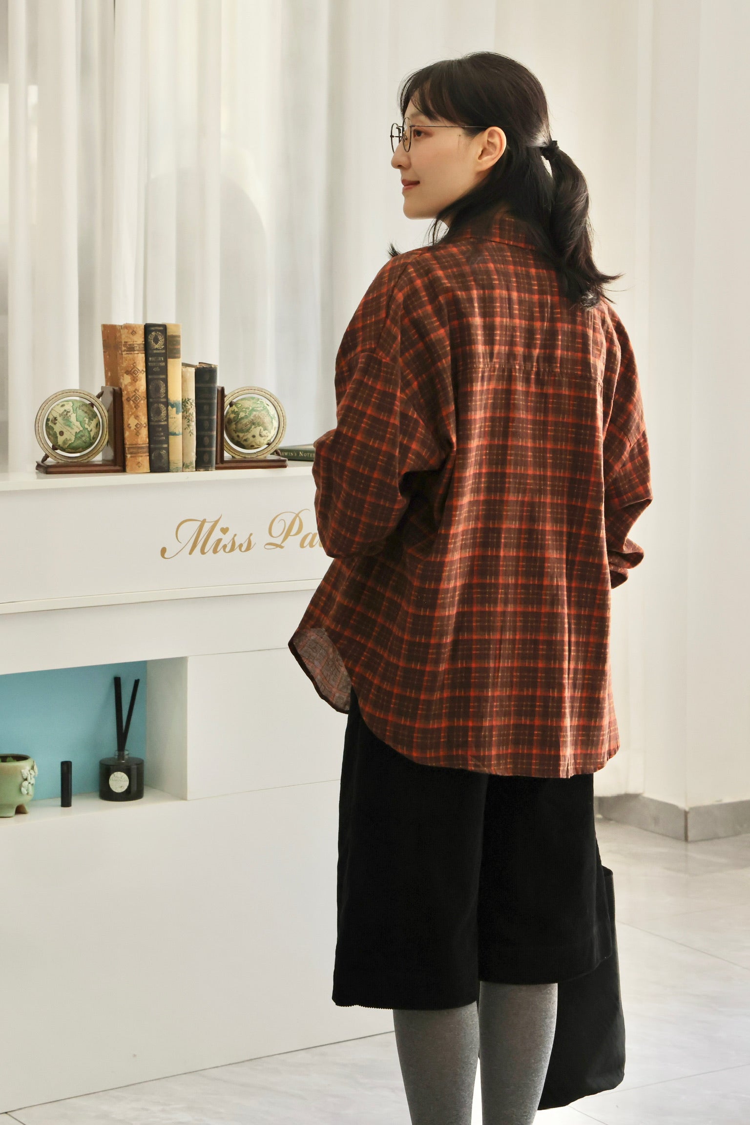 Woodland Boyfriend Oversized Shirt (Orange Brown)