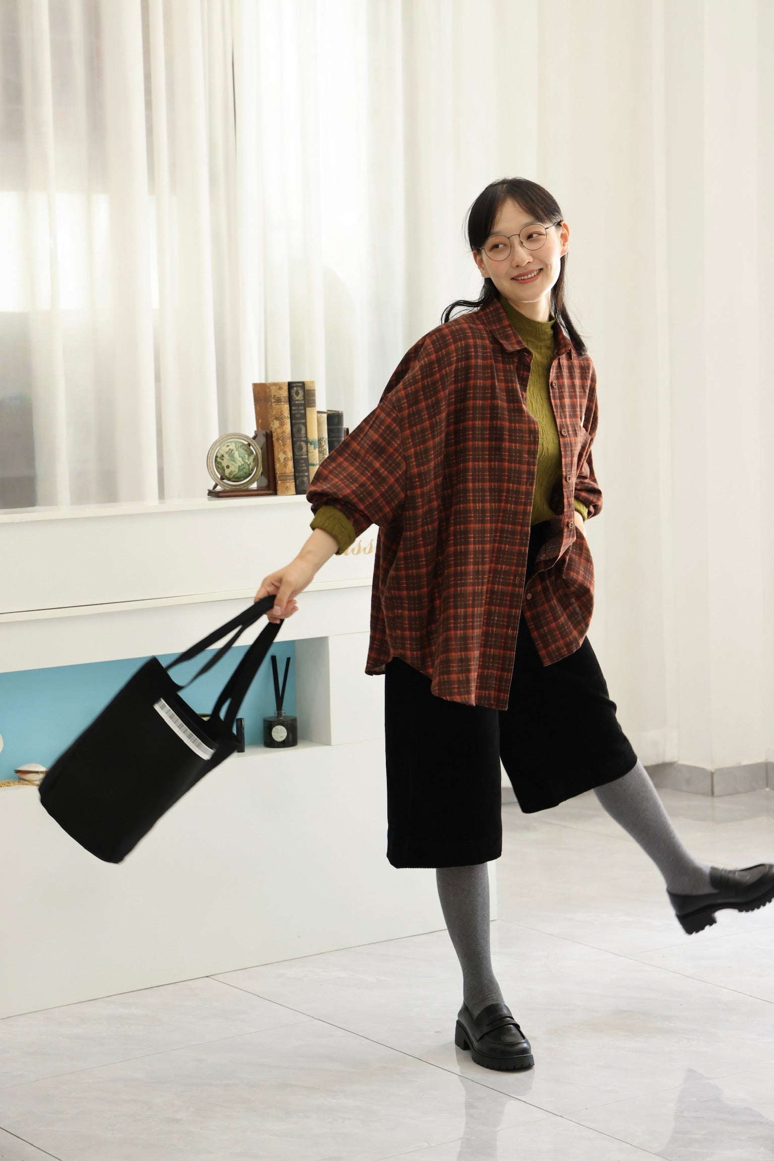 Woodland Boyfriend Oversized Shirt (Orange Brown)