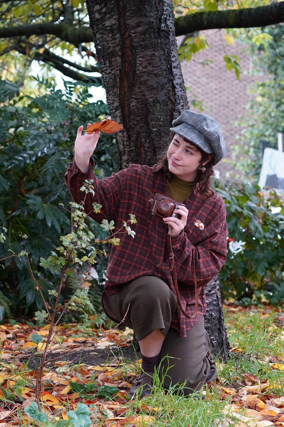 Woodland Boyfriend Oversized Shirt (Orange Brown)