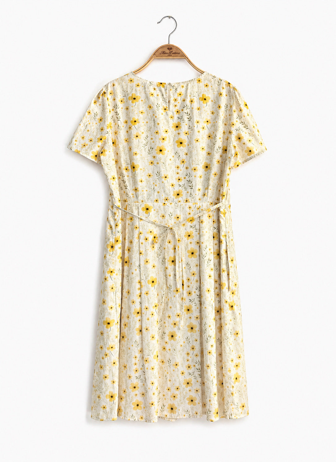 Yellow Floral Tie-Shoulder Dress