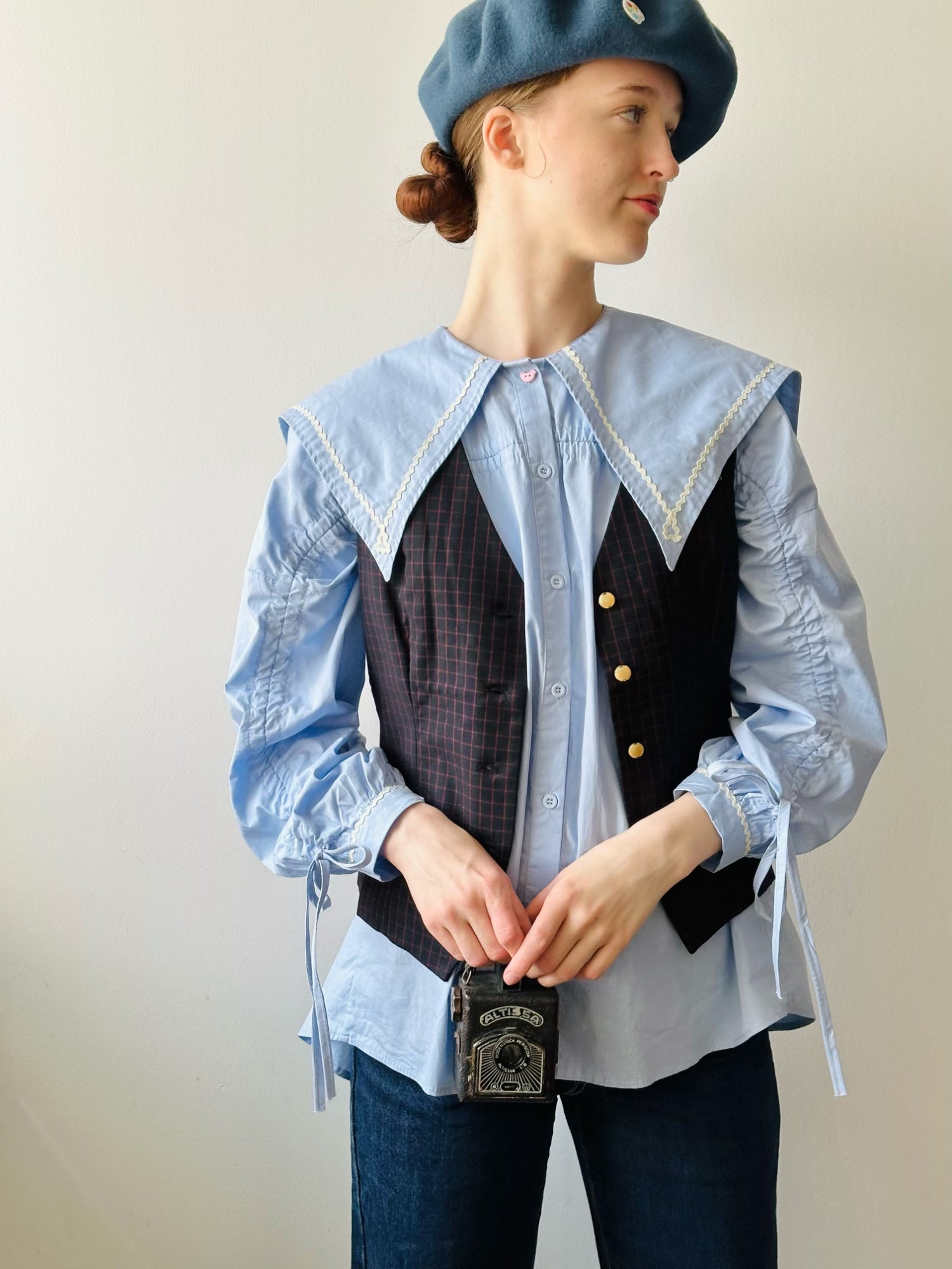 Sailor Sally Cotton Blouse (Blue)